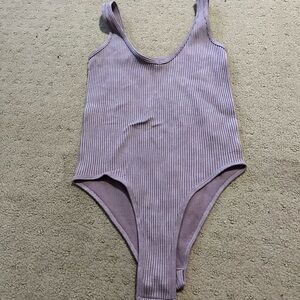 Ribbed Aura body suit in Lavender